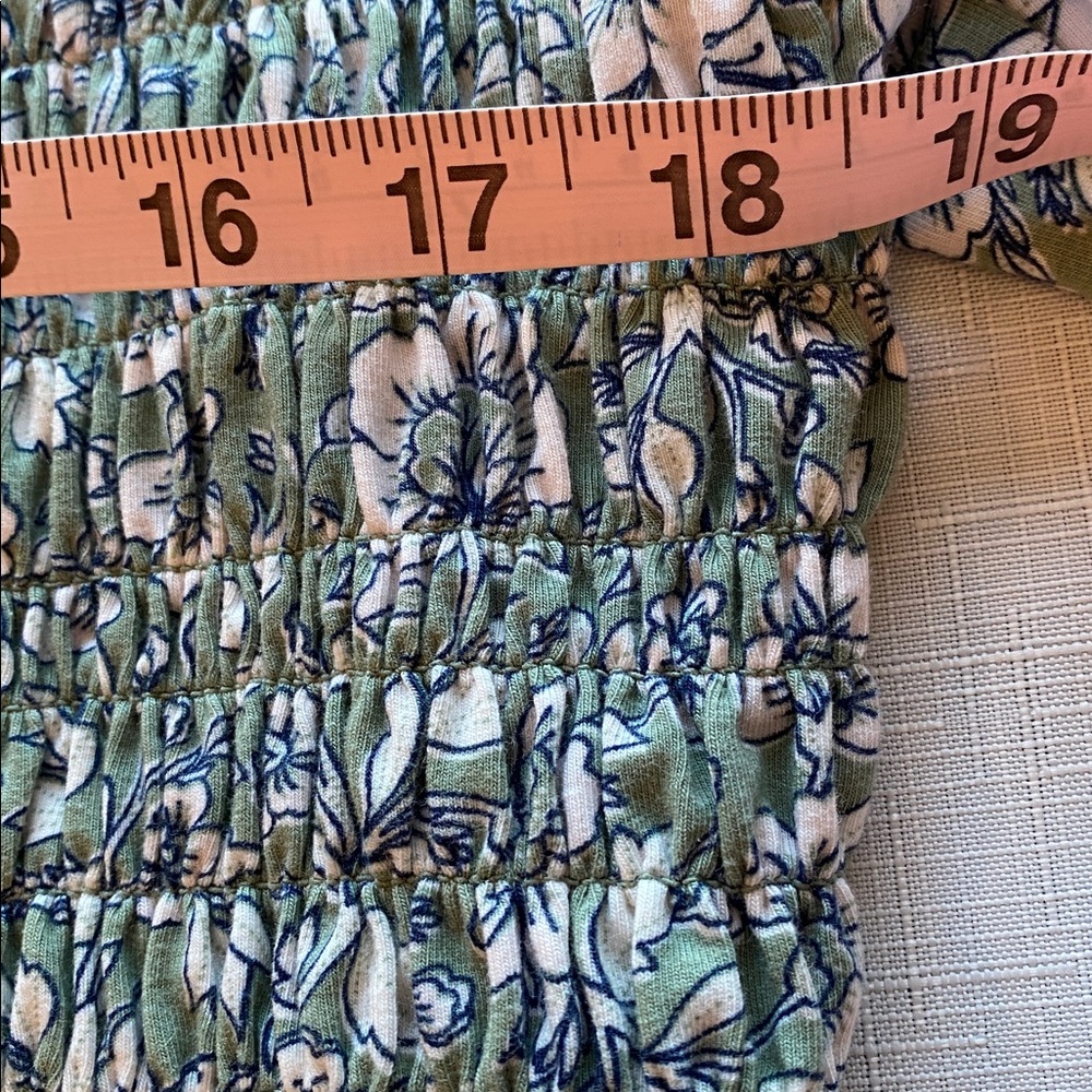 J. Jill Sage Green Floral Smocked Midi Dress - Picture 6 of 7